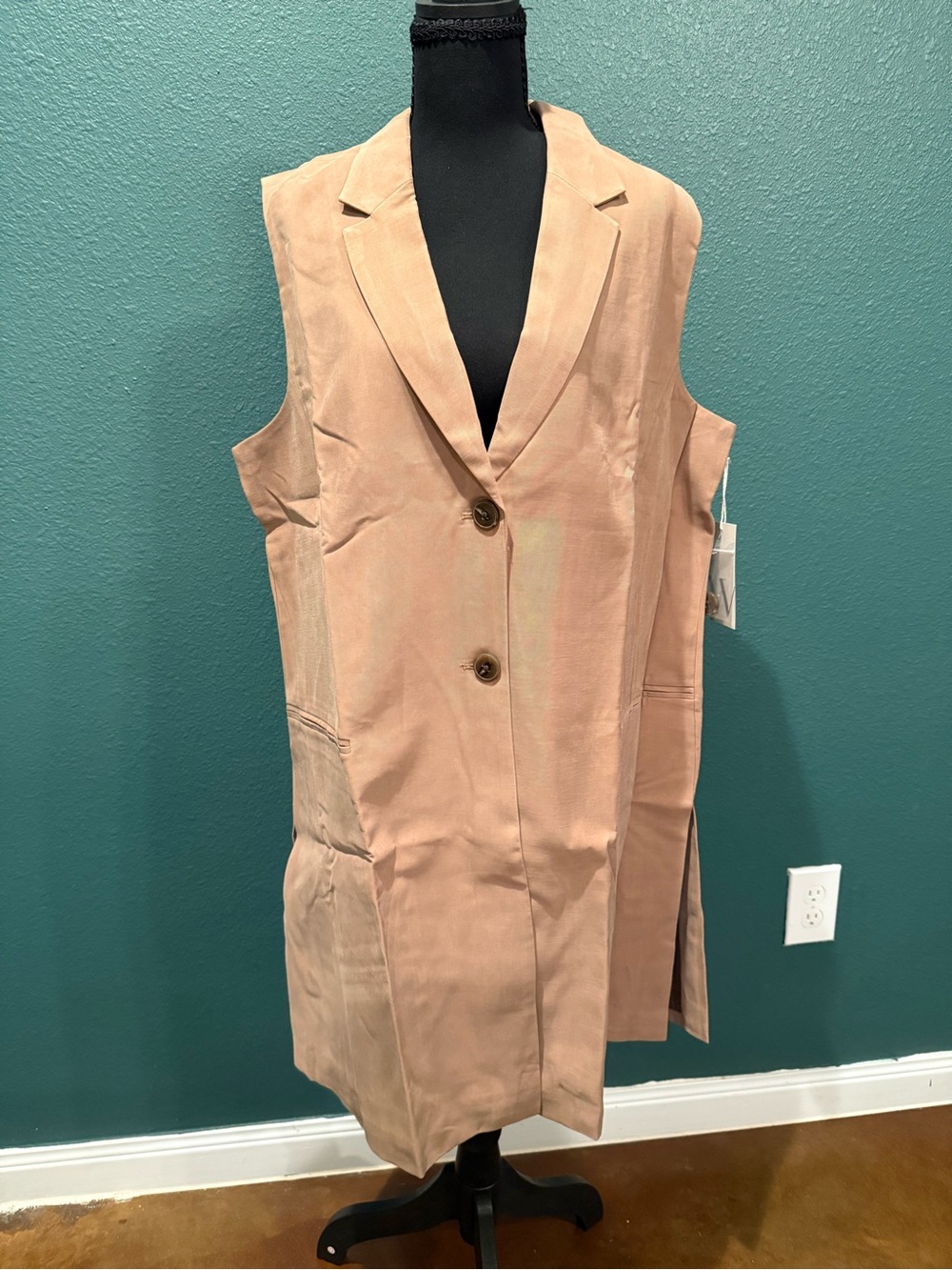 Worthington Sleeveless Long Blazer Vest